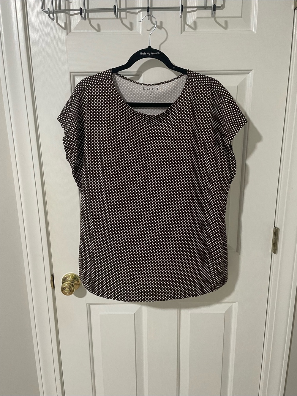 Loft xl brown pola dot top
